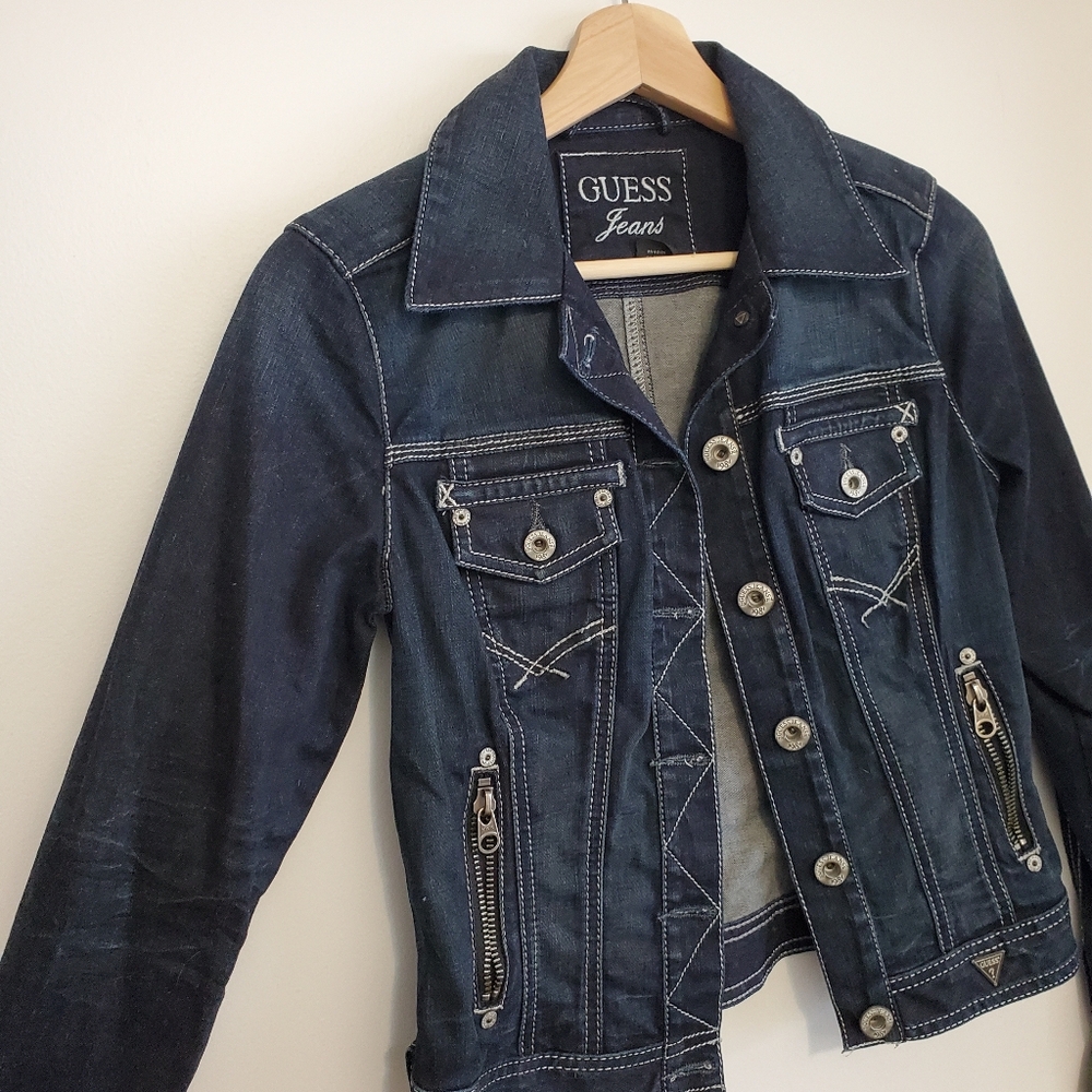 Guess Dark Blue Denim Jean Jacket